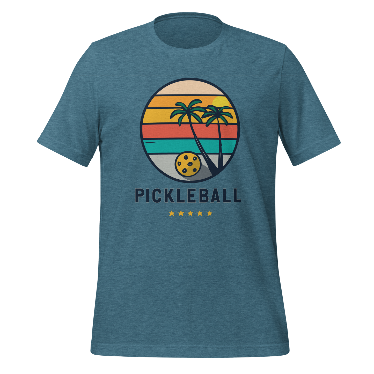 Pickleball on the Beach Retro Unisex t-shirt