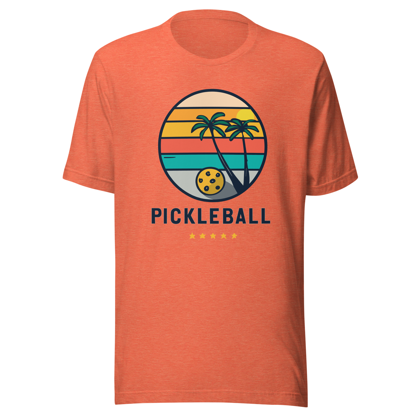 Pickleball on the Beach Retro Unisex t-shirt