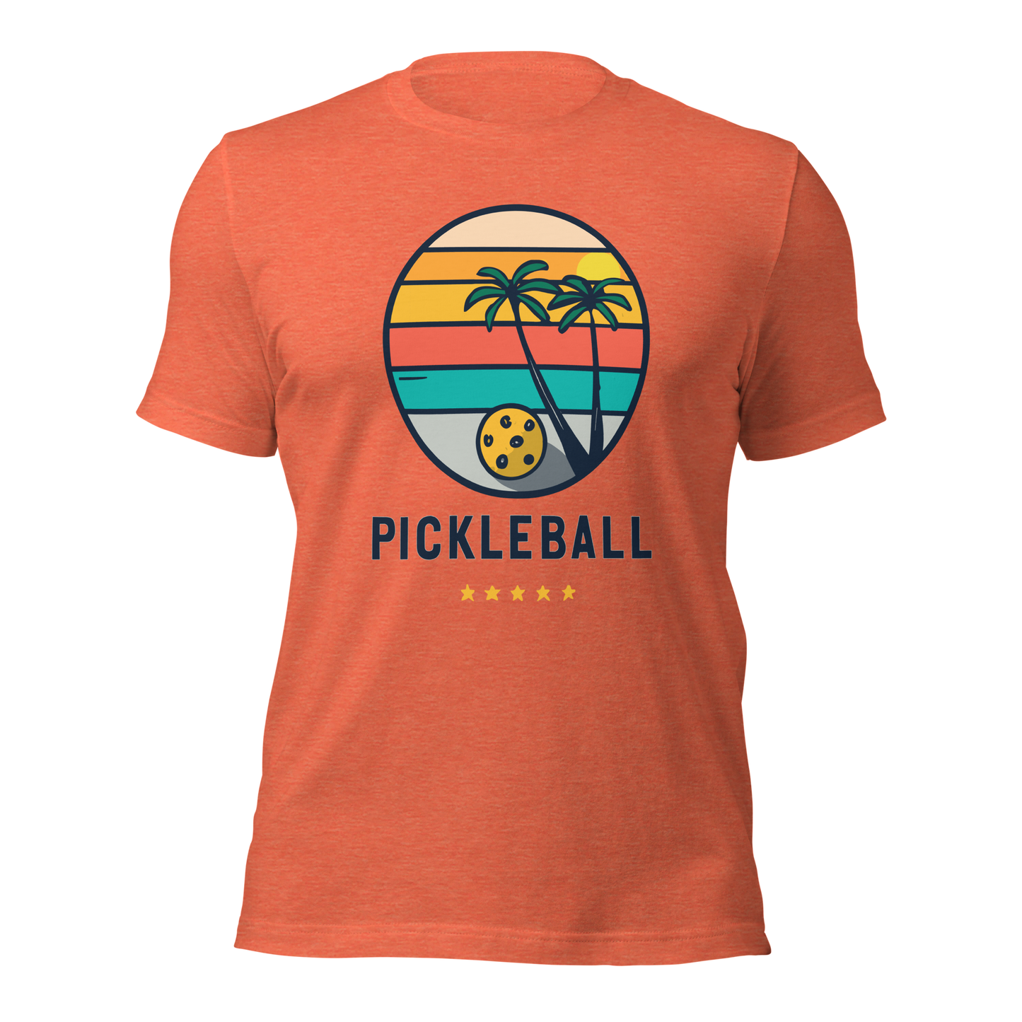 Pickleball on the Beach Retro Unisex t-shirt