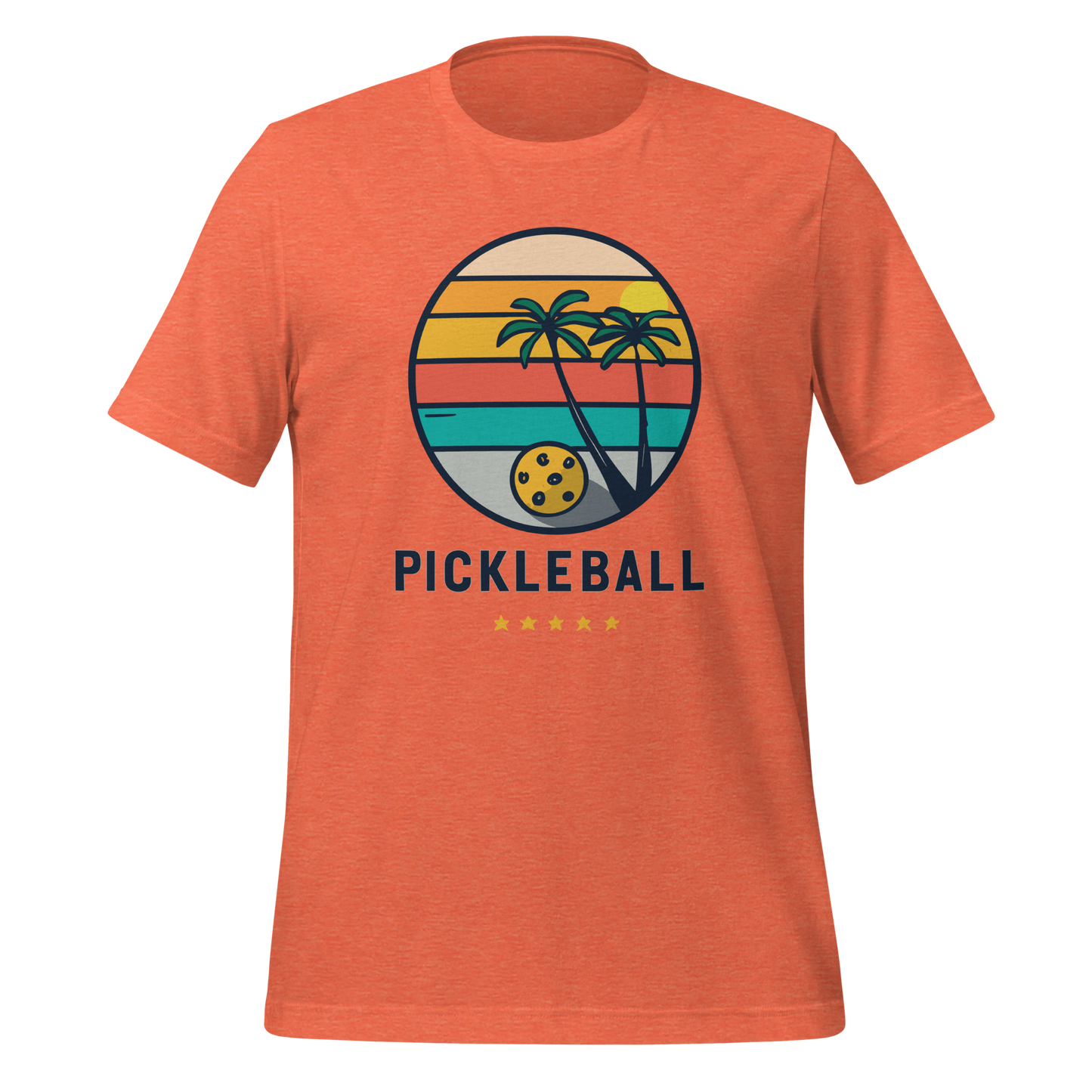 Pickleball on the Beach Retro Unisex t-shirt