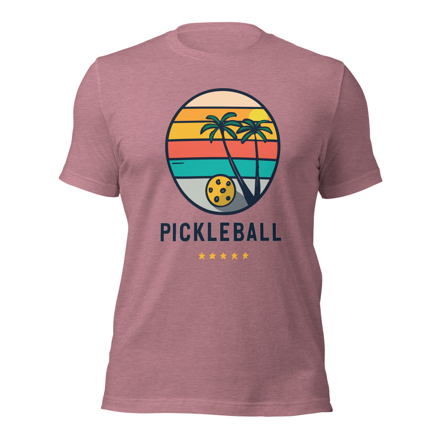 Pickleball on the Beach Retro Unisex t-shirt