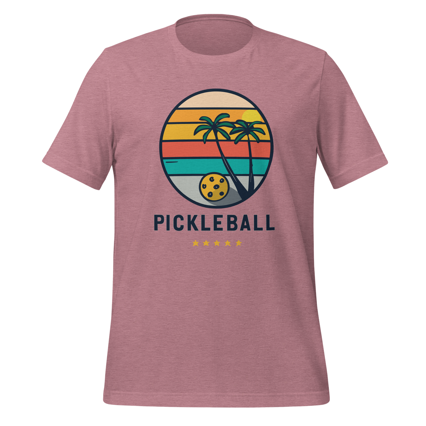 Pickleball on the Beach Retro Unisex t-shirt