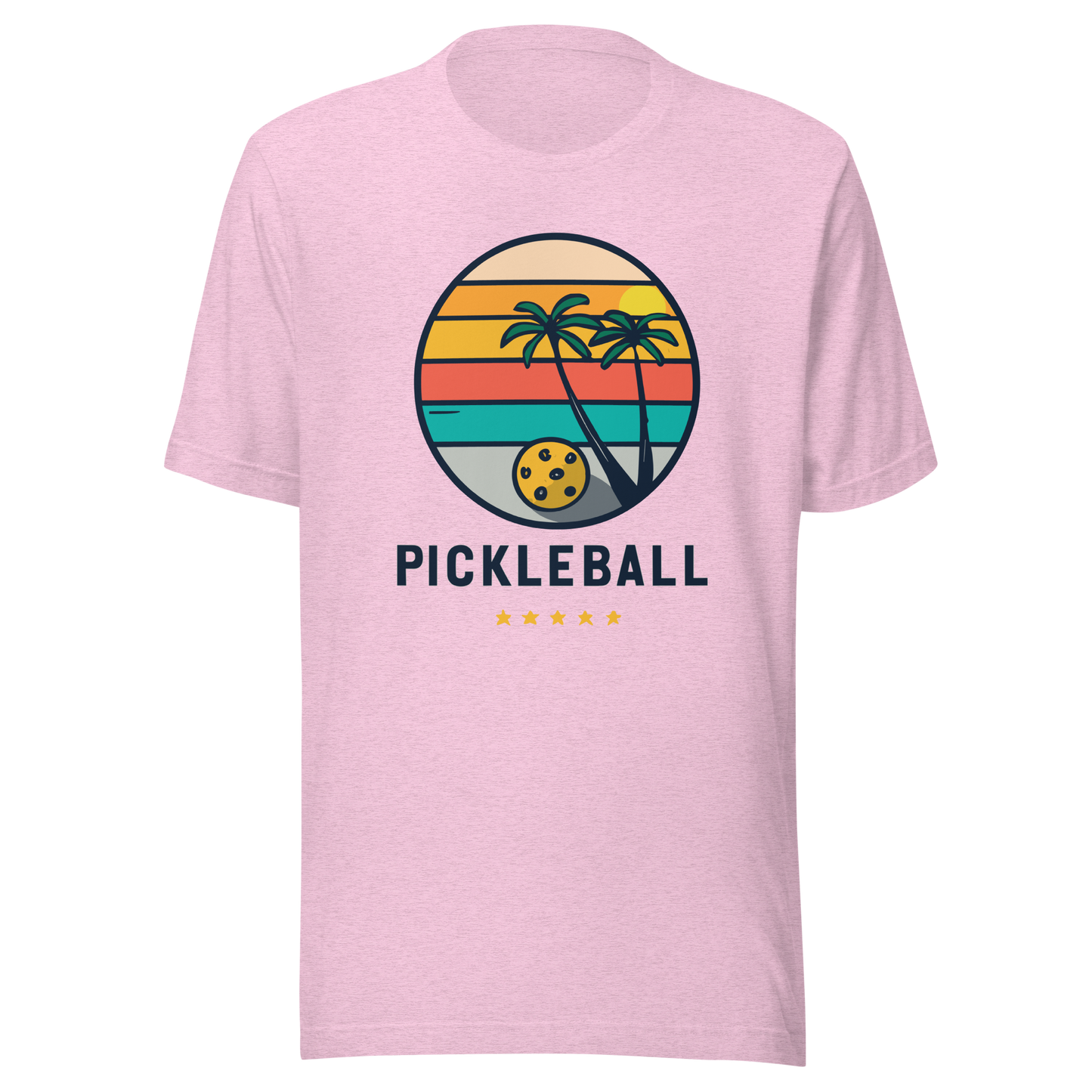 Pickleball on the Beach Retro Unisex t-shirt