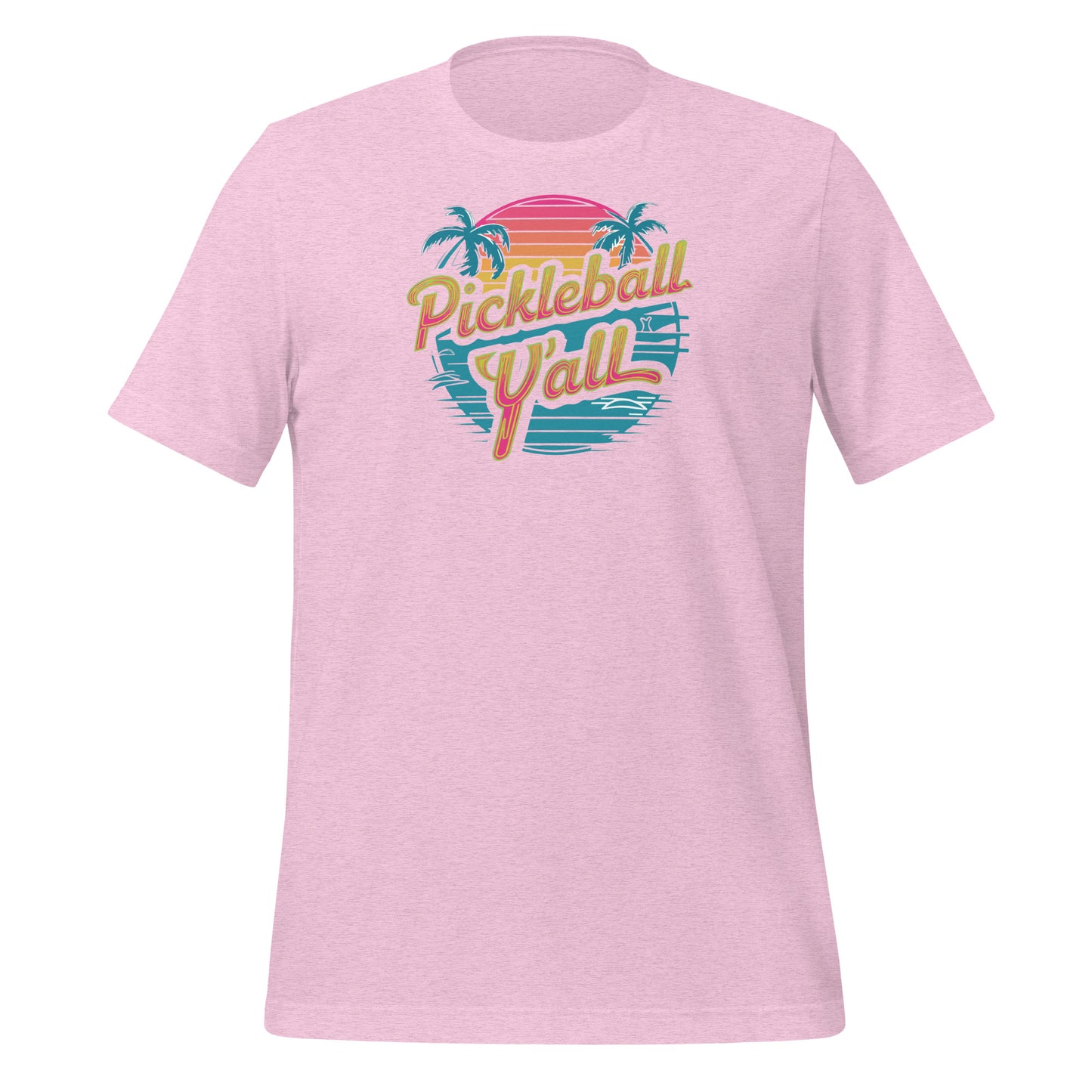 Vintage Vibes Pickleball Y'all Tee - Retro Sunset Design