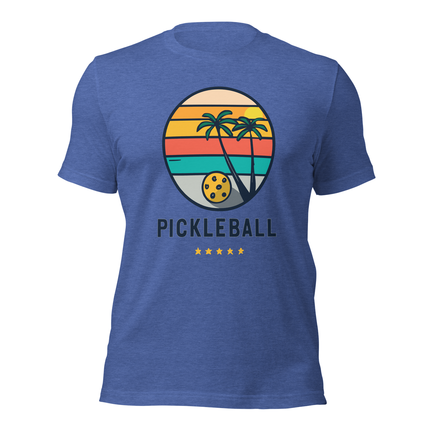 Pickleball on the Beach Retro Unisex t-shirt