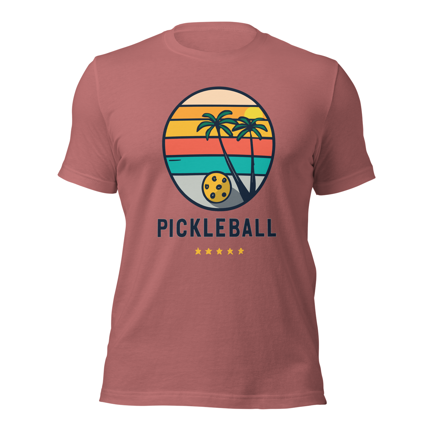 Pickleball on the Beach Retro Unisex t-shirt