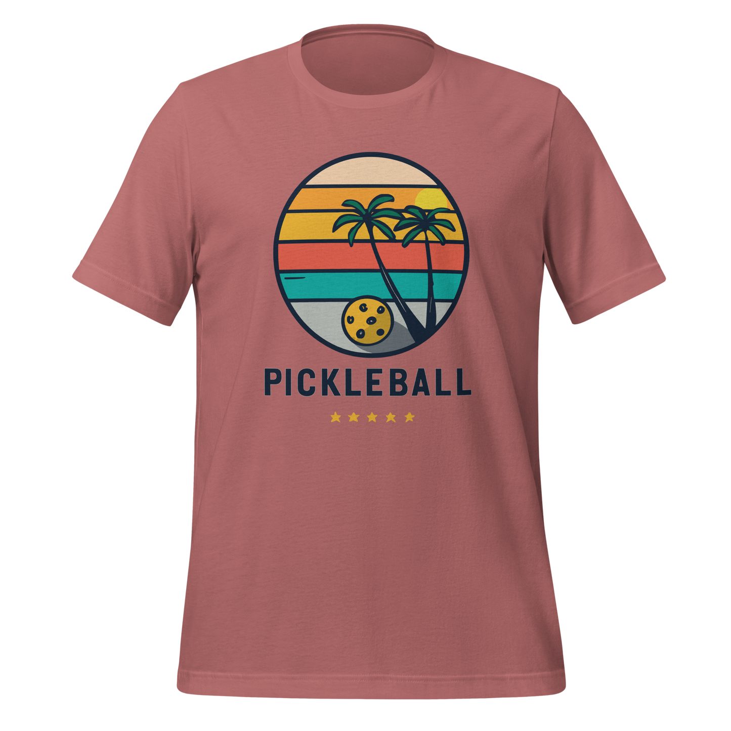 Pickleball on the Beach Retro Unisex t-shirt