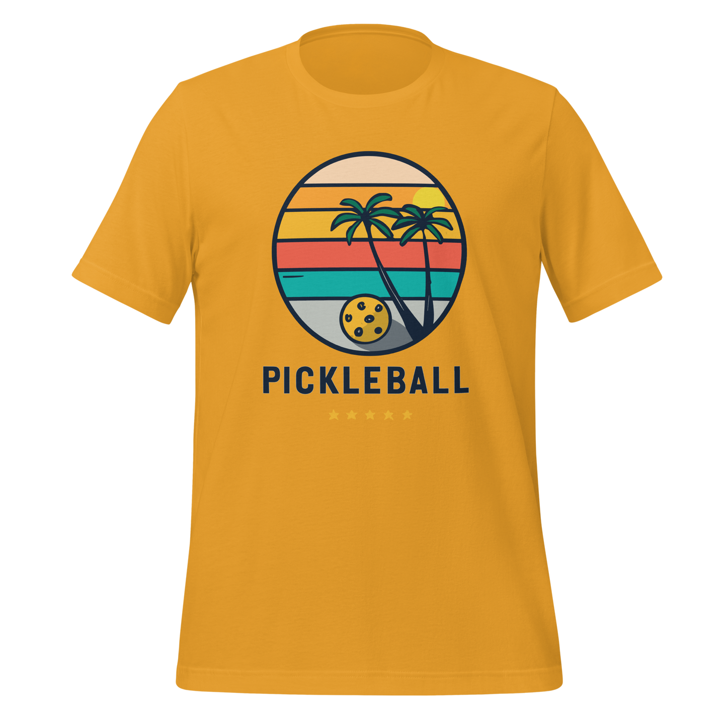 Pickleball on the Beach Retro Unisex t-shirt