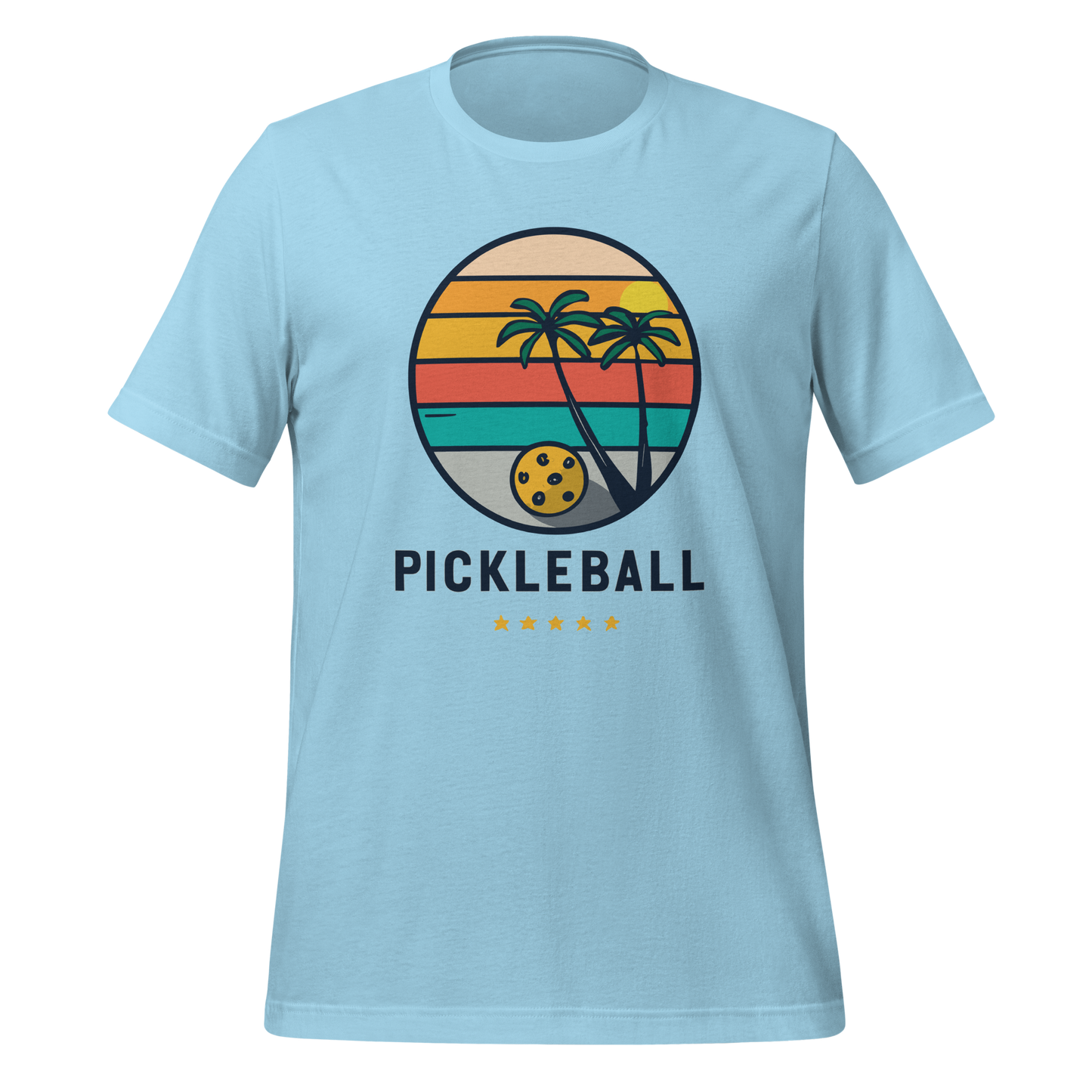 Pickleball on the Beach Retro Unisex t-shirt