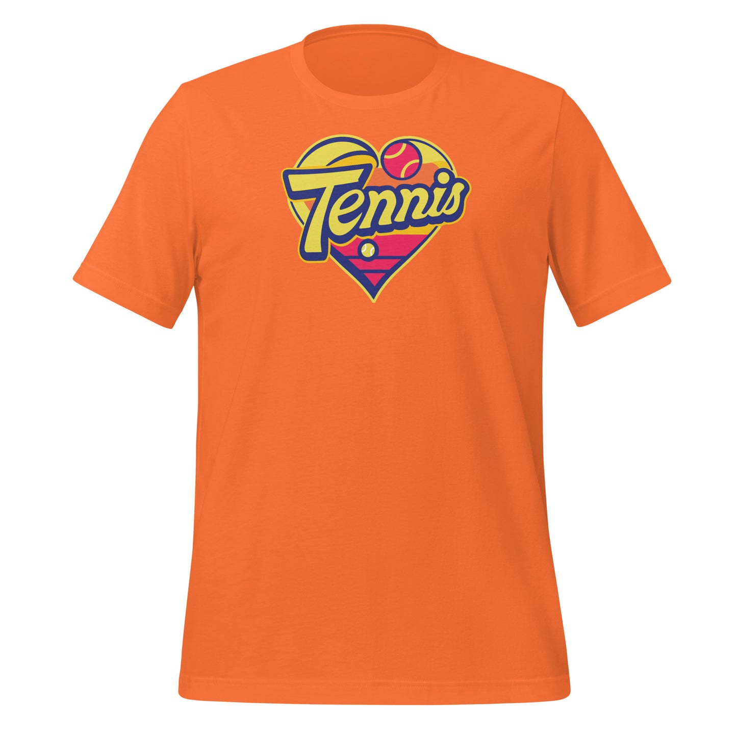 Retro Heart Tennis T-Shirt | Classic Sunset Court Style