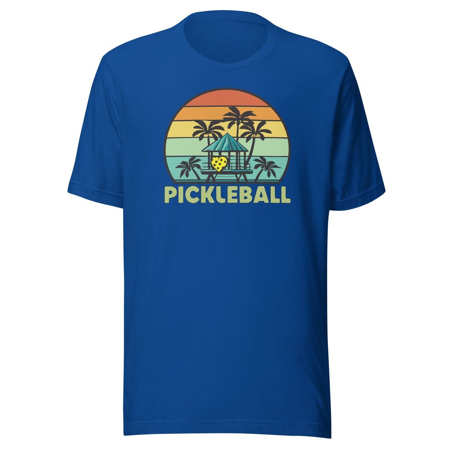 Pickleball Paradise Tiki Hut Heart Unisex t-shirt