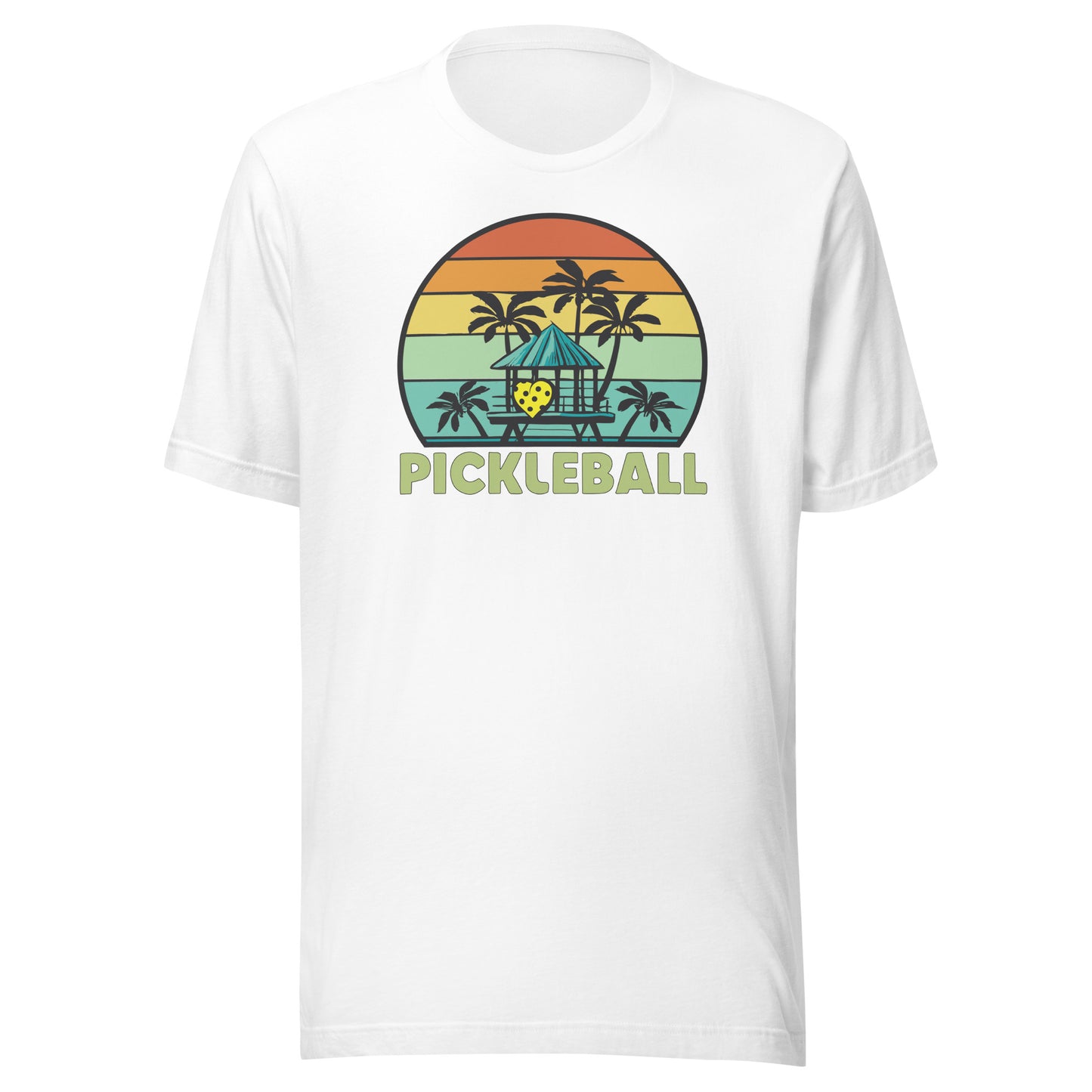 Pickleball Paradise Tiki Hut Heart Unisex t-shirt