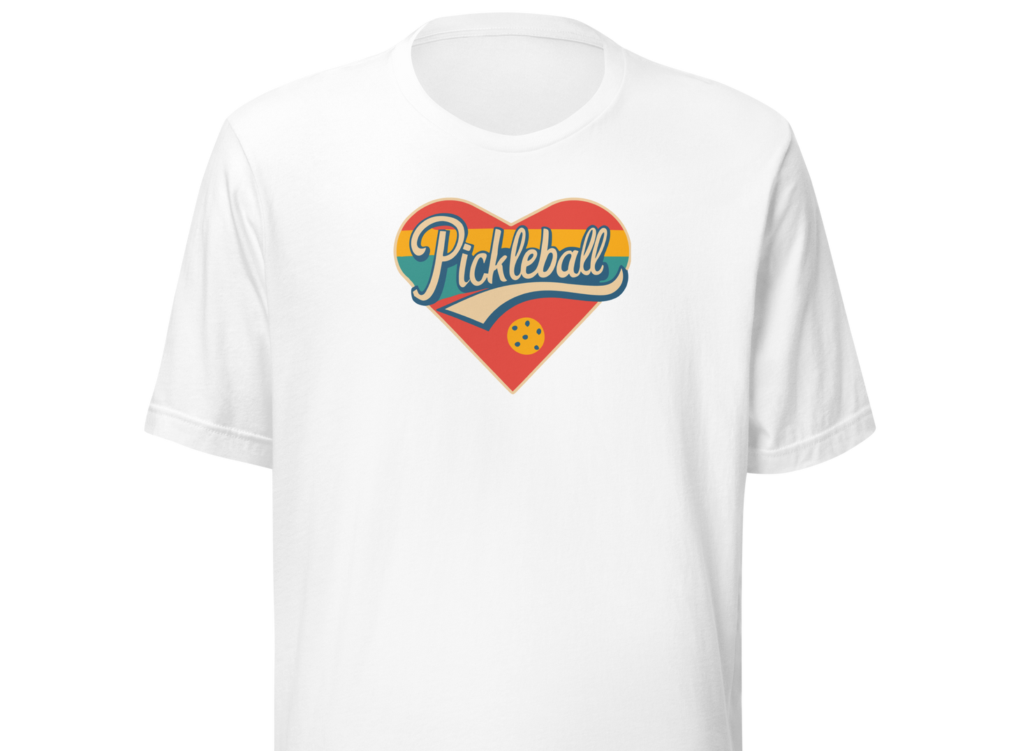 Pickleball Love Heart Retro Unisex t-shirt