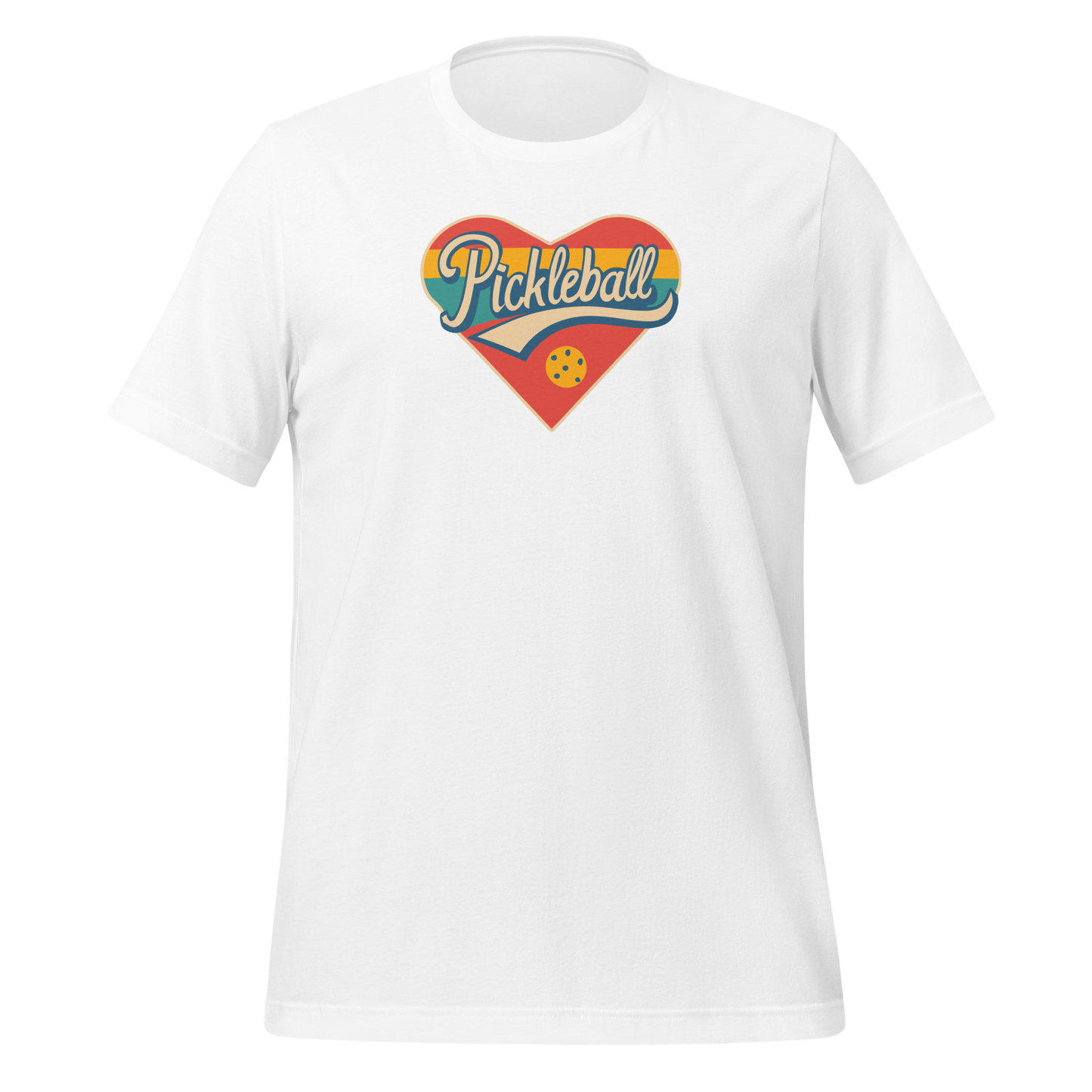 Pickleball Love Heart Retro Unisex t-shirt