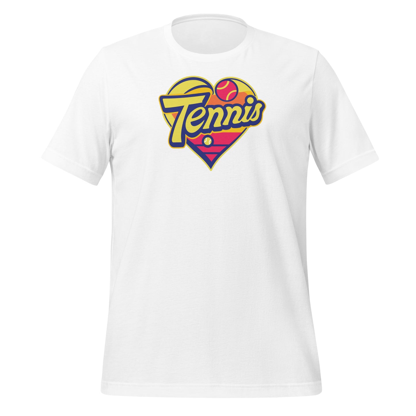 Retro Heart Tennis T-Shirt | Classic Sunset Court Style