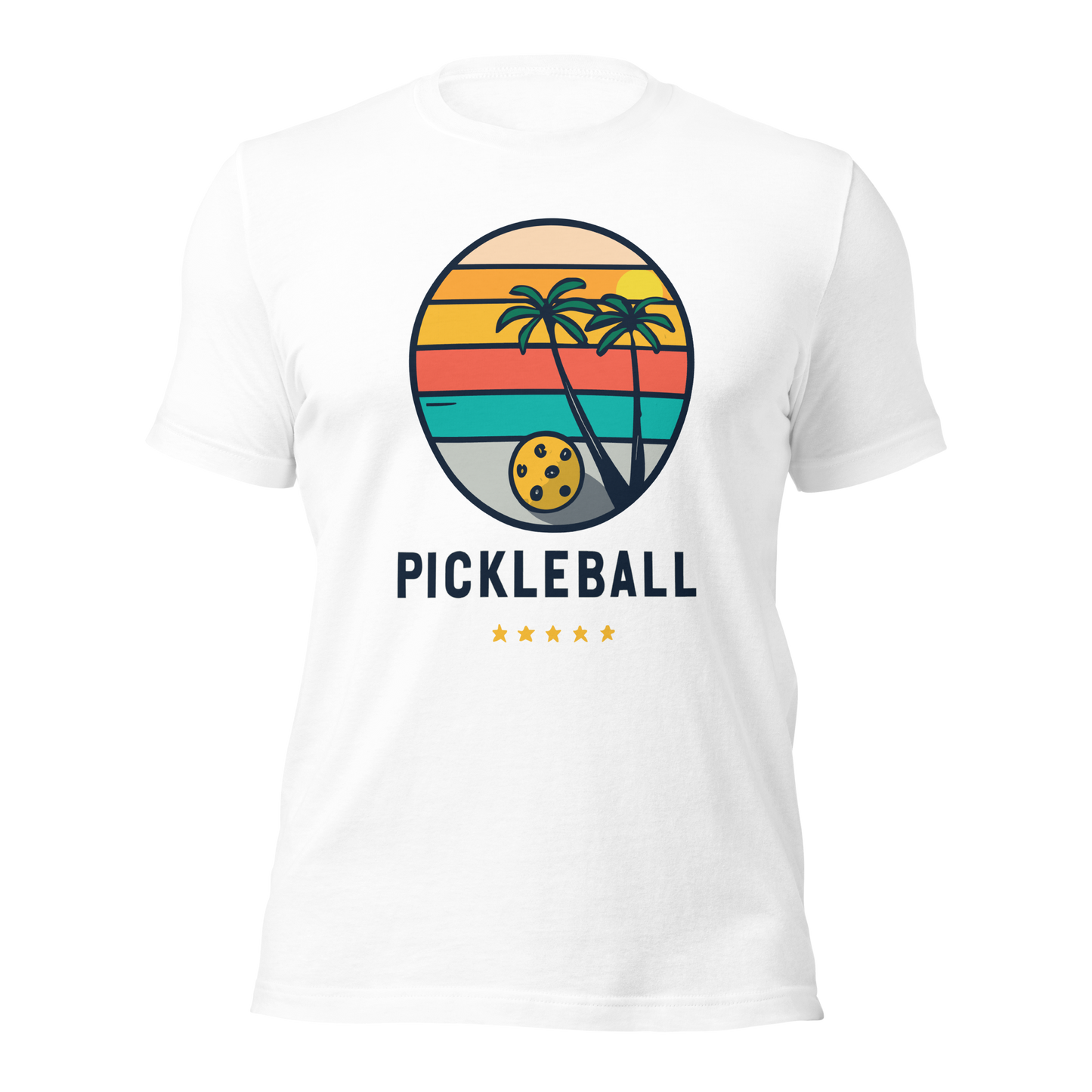 Pickleball on the Beach Retro Unisex t-shirt