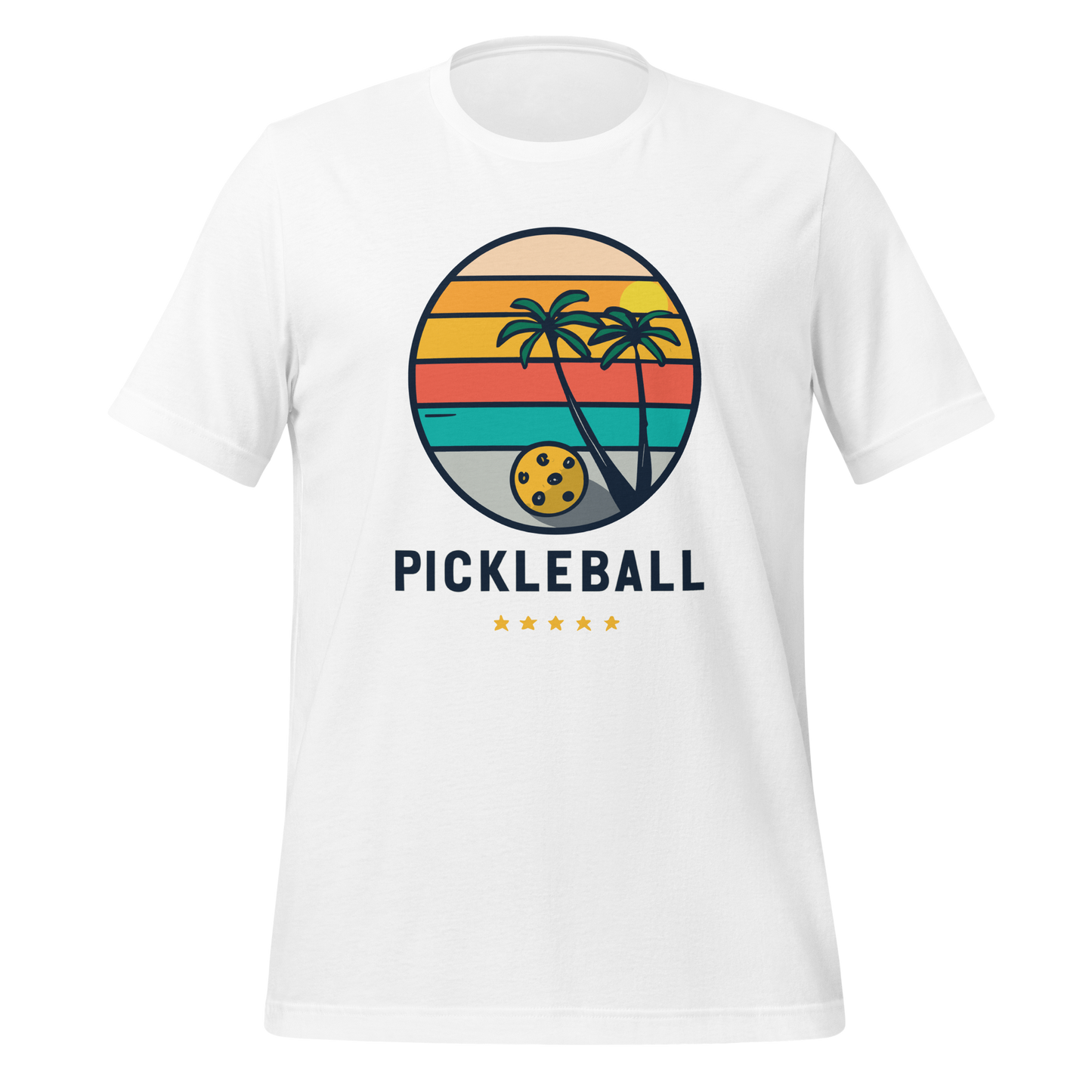 Pickleball on the Beach Retro Unisex t-shirt