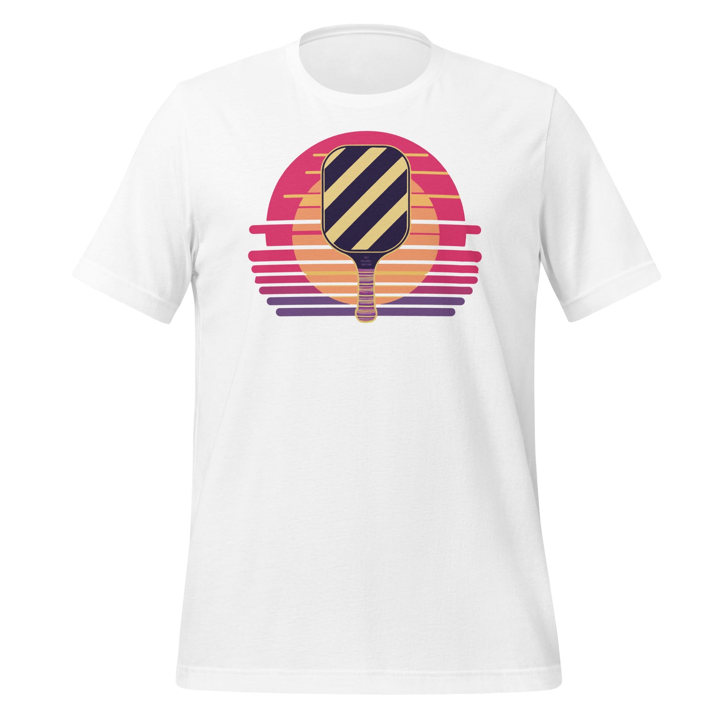 Retro Pickleball Paddle Sunset Tee