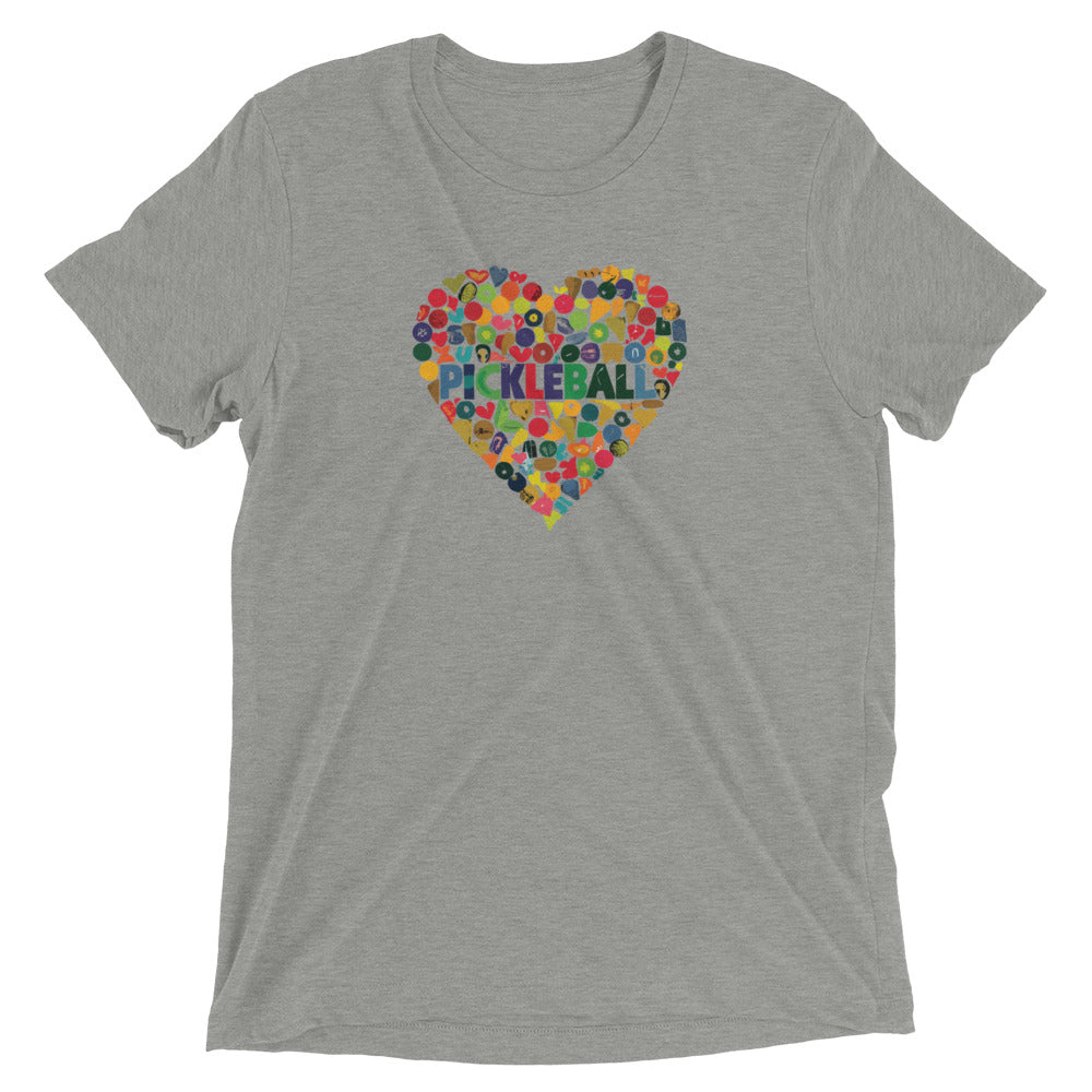 Pickleball Heart Shape Cloud Tri-blend Performance t-shirt