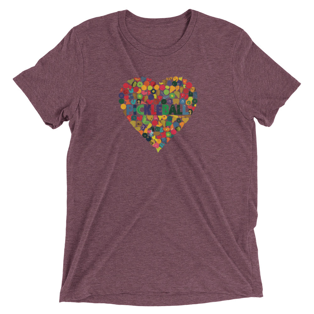 Pickleball Heart Shape Cloud Tri-blend Performance t-shirt