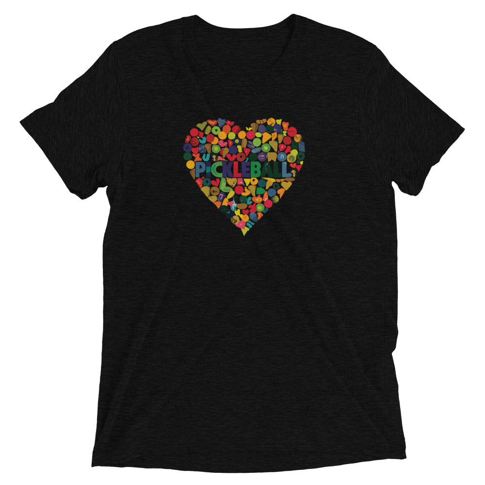 Pickleball Heart Shape Cloud Tri-blend Performance t-shirt