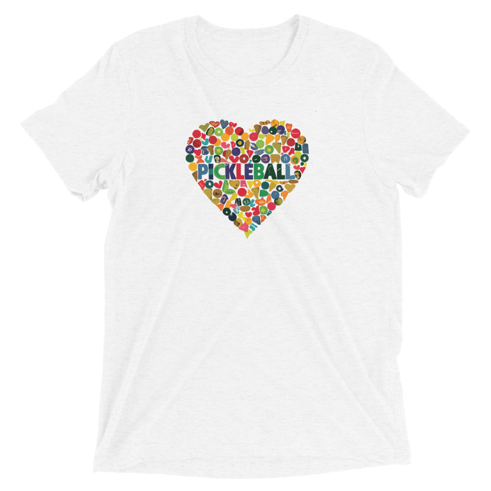 Pickleball Heart Shape Cloud Tri-blend Performance t-shirt